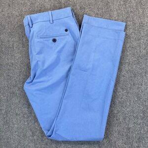 Peter Millar Mens 36x32 Broom Blue Surge Performance Golf Trousers Crown Crafted